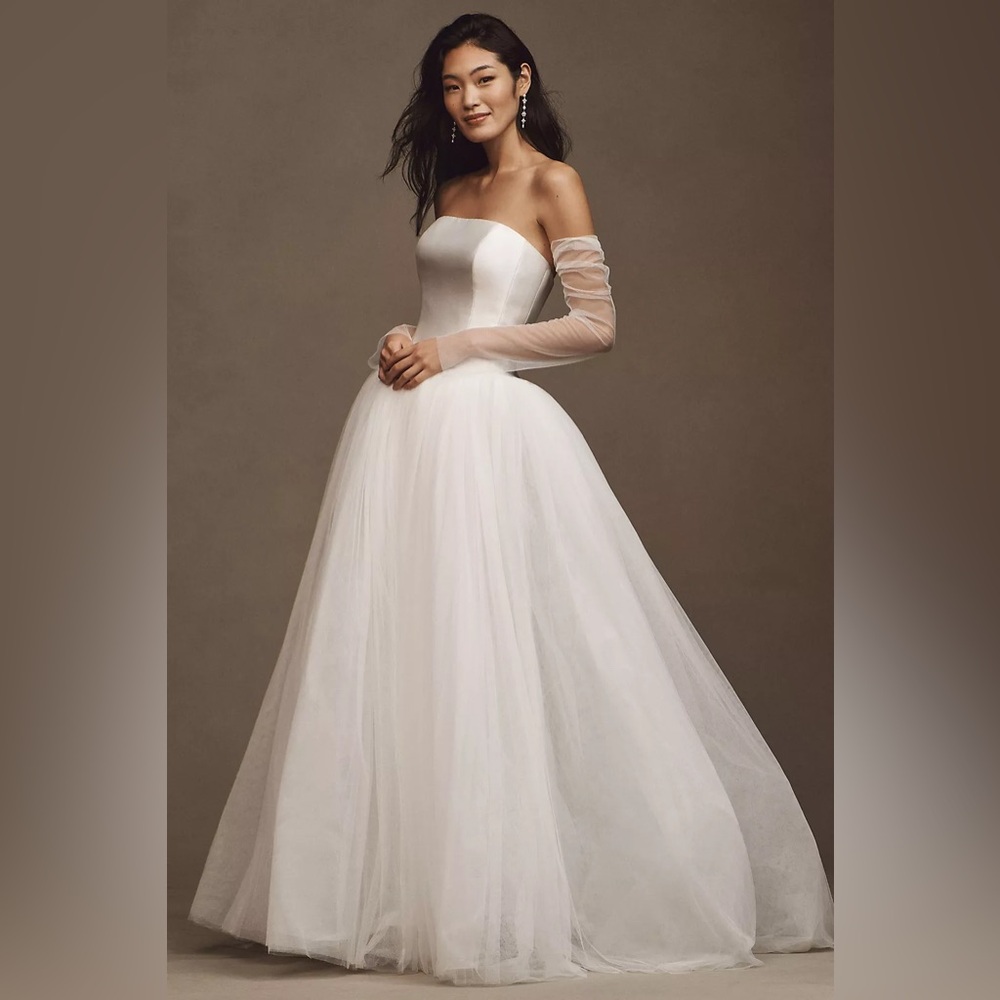 Jenny by Jenny Yoo Georgina Strapless Corset Drop-Waist Tulle Wedding Gown - Picture 4 of 12
